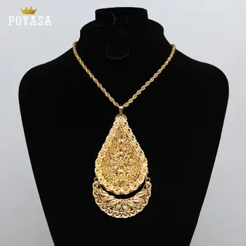 Zlatá Barva Módní Etnické Ženy Vintage Přívěsek Náhrdelník Svatební Šperky