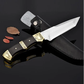 Značka Pevnou Čepelí Nože Taktické Rovný Nůž Camping Lovecké Nože Venkovní Kapsa na Přežití Nože EDC Nástroje $ Kožené Pouzdro