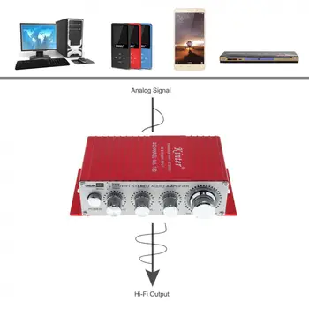 Červené MA-180 Mini USB Auto, Loď, Auto Audio výkonový Zesilovač 2CH Stereo hi-fi Zesilovač 12V/5A