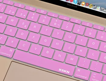 Španělské Růžové Silikonové Klávesnice Cover Protector Kůže pro NÁS Apple Macbook 12, XSKN Kvalitní Silikonové Laptop Klávesnice Protektor