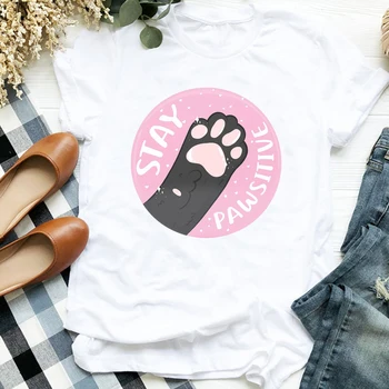 Ženy Lady Tep Kočka Pes Pet Módní Zvíře Legrační 90 Print T Tee Dámské Tričko pro Ženy Košile Šaty Top Graphic T-shirt
