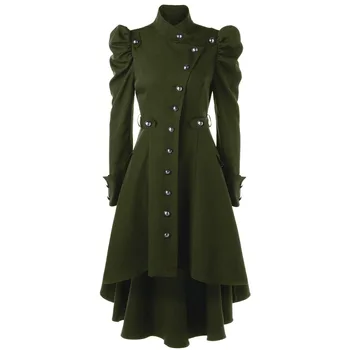 Ženy Trenčkot Británie Módní Černé Goth Vintage Větrovka Otakárek Dlouhé Kabáty Elegantní Dáma Podzim Kabát Podzim 2020