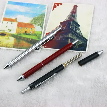 1 KS 4 Barvy Kreativní kuličkové Pero Kuličkové Pero Office Business kuličkové Pero Student Dárkové Pero 0,5 MM Kovové tužky