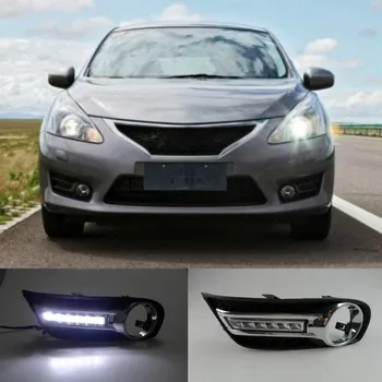 1 Pár Pro Nissan Tiida 2011 2012 2013 z 12V Auto Auto LED Denní Běžící Světlo, Lampa DRL Mlhové světlo Kryt Sedí