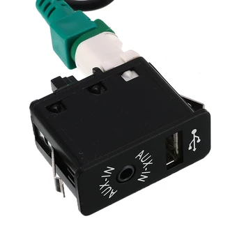 1 Sada Auto AUX Zásuvka USB Přepínač + AUX USB Audio Kabel kabelový Svazek Tlačítko AUX IN Kit Pro BMW E60 E61 E63 E64 E87 E90 E70 F25