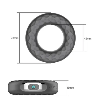 10 Frekvence Erekce pojistný Kroužek Vibrační Penis Prsten USB Dobíjecí Cock Ring Zpoždění Ejakulace Silikonové Sexuální Hračky pro Muže