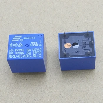 10 Ks Relé DC 3V 5 Pin Mini Relé PCB Typu SRD-03VDC-SL-C Vysoce kvalitní