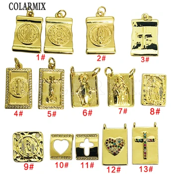 10 kusů mix náboženství přívěsky San Benito přívěsky, obdélník kouzlo pro jewrelry, dělat zlaté naplněné šperky
