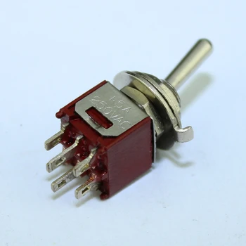 100KS Sub-miniaturní Páčkový Přepínač Červená Barva 3A 125VAC 1,5 A 250VAC ON-OFF NA Přepínače Závitové Pouzdro S Pájecí Svorky