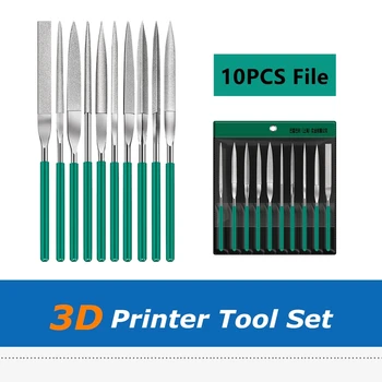 10pcs/set Clean-Up Tool Kit Vysoká Tvrdost Diamantu Souboru Nastavit 3D Tištěný Model, a Odjehlování Clean-up Pro 3D Tiskárna Díly