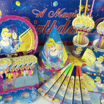 10styles Princezna narozeninové party dekorace Popelka téma ubrus šálky a podšálky strany miminko dodávky