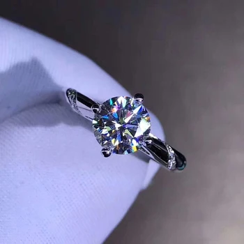 14 k White Gold 1 ct 2ct 3ct Moissanite Luxusní Diamantový Prsten šperky Svatební hostinu Zásnubní Diamantový Prsten