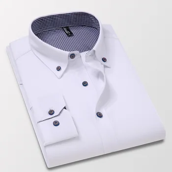 17 Nové Příjezdu Muži Košile Dlouhý Rukáv Módní Oxford Mužské Košile Značky Oblečení Pohodlné Obchodní Formální Šaty Košile LC001