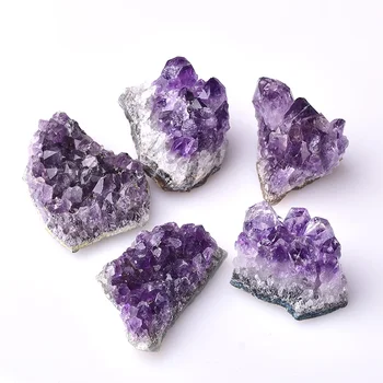 1KS Přírodní Ametyst Clusteru Crystal Quartz Syrové Krystaly Léčení Kámen Dekorace Ornament Fialová Feng Shui Kámen, Rudy Minerální