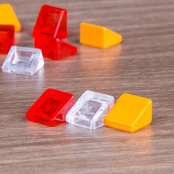 1x1 Svahu Cihly DIY MOC Osvítit Plastové Stavební Blok Zdi, Cihly Hračky Pro Děti Kompatibilní S Legoed Montuje Díly 100ks