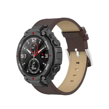 20 mm-kožený Popruh Pro Xiaomi Huami Amazfit Amazfit T-Rex Smartband vhodný pro chytré hodinky Náhradní Náramek Příslušenství