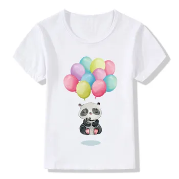 2019 Děti Panda Bear Plovoucí Meditace, T-Košile, Letní Topy Dívky Chlapci Krátký Rukáv T košile Roztomilé Dítě Oblečení,ooo2104