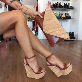 2019 letní zbrusu nové ženy módní boty wedge boty super vysoké podpatky sandály vlastní velké velikosti 43 ženy boty