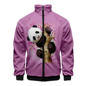 2020 Legrační Panda 3D Stojan Límec na Zip Bunda Ženy/Muži Dlouhý Rukáv Bundy Ležérní Módní Styl Streetwear Oblečení, Zvíře