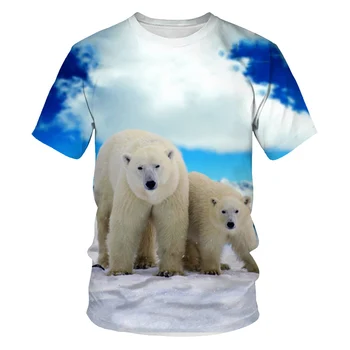 2020 Nejnovější Medvěd 3D Tisk Zvířat Cool Funny T-Shirt Men Krátký Rukáv Letní Topy Tričko Tričko Muž Módní tričko Mužské 6XL