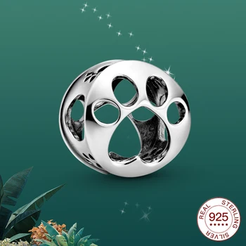 2020 NOVÉ Sterling silver pes a kočka zvířecí stopy kolem šarm pro originální stříbrný náramek, ženy módní šperky