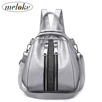 2020 nové školní tašky, studentské pu batoh ženy Silver pytel velké velikosti batoh pro dívky cestovní tašky drop shipping M138