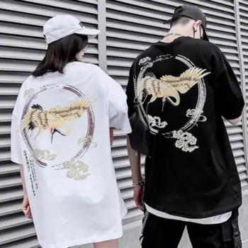 2020 Nový Čínský Styl, Štěstí, Tištěné Krátký Rukáv T košile Letní Hip Hop Ležérní Topy Tees Streetwear Men ' s T-Košile