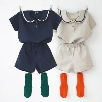 2020Summer korejské dětské Oblečení novorozené Chlapce Oblečení Klopě Šortky Butik Dětské Oblečení, Batole Chlapec Oblečení Holky Oblečení