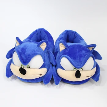 28 cm rychlost zvuku boom plyšové domácí přezůvky módní zimní vnitřní modré boty karikatura Sonic the Hedgehog dospělé plyšové panenky dárek