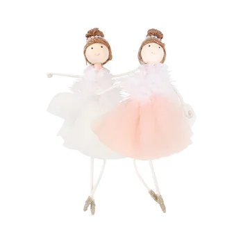 2ks Baletka Dívka Závěsy Vánoční Panenka Hračky pro Dekorace Bílé a Růžové