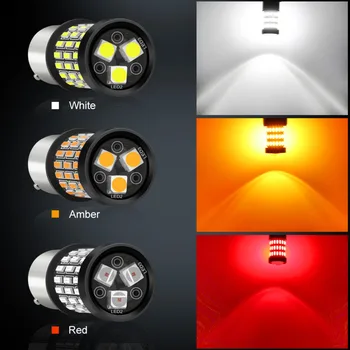 2ks P21W LED 1156 BA15S LED Žárovky blinkr Reverzní Brzdové Světlo R5W Čipů 4014 Bílá Červená Oranžová Auto Lampa DC 12V 24V