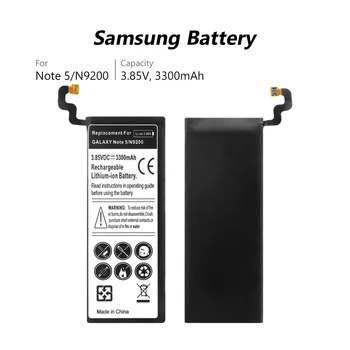 3.85 V 3300mAh mobilní Telefon Baterie Pro Samsung Galaxy Note 5 N9200 N9208 N920A N920C N920I N920T Lithiová Dobíjecí baterie