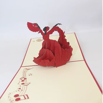3D Ručně vyráběné Tančící Fanoušek Tanečnice Papír Festival Požehnání, Blahopřání Den Učitelů Děti Narozeniny Taneční Školy Kreativní Dárek
