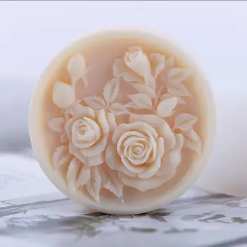 3D Růže Ručně vyráběné Silikonové Mýdlo Formy Kulatý Květ Silikonové Formy na Přírodní Bio Mýdla