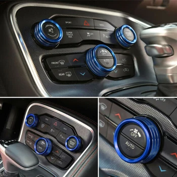 3ks Klimatizace Přepínač CD Tlačítko Knoflík pro Dodge Challenger 2016 2017 2018 2019 Hliníkové Slitiny