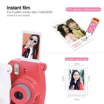 40pcs Fujifilm Instax Mini 8 9 Film pro Fuji Fujifilm Instant Camera mini 8 Instant 9 7 25 50 90 Fotografický Papír Bílý Film