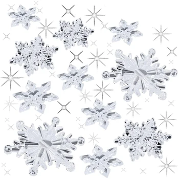 45 Ks Jasné, sněhové Vločky/Akryl Krystal, sněhové Vločky, Sníh Téma Ozdoby Přívěsek pro DIY Vánoční Strom