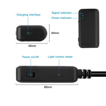 5,5 MM HD 5MP WI-fi Endoskop IP67 Vodotěsné Pevný Kabel Had Inspekční Kamera S 1800mAh Baterie Boroskop Pro IOS/Android