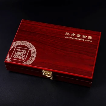 50 Ks Trvanlivé Čínský Styl Dřevo Mince Ochrana Displej Box Úložný Případě, Že Držitel Kolo Box Pamětní Sbírku Box Horké