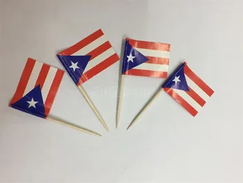 500Pcs Puerto Rico Párátko Vlajky, Papír, Jídlo Vybírá Večeři Dort Párátka Papírové vlajky Košíček Dekorace Ovocný Koktejl Hole