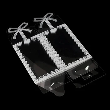 50ks Nové Jasné PVC Box Balení Svatební/Vánoční Prospěch Dort Balení Čokoládové Bonbóny Dragee Apple Dárkové Akce Průhledná Krabička