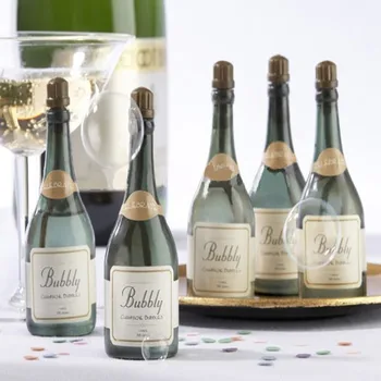 50X Svatební Bublina Zelená Láhev Šampaňského stylu, mýdlo, láhev na vodu pro svatební party dodávky miminko laskavosti svatební dekorace