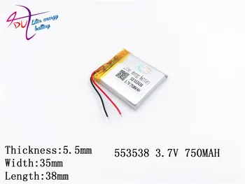 553538 553540 Litr Energie 3.7 v Dobíjecí Lithium Polymer Baterie 750mah Mp3/4/5 Bluetooth Rádio Baterie Monitorování