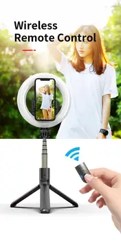 5inch VEDL Kroužek Fotografování Světlo Bezdrátové Bluetooth Selfie Hůl Skládací Kapesní Dálkové Spouště Stativ Pro Android IOS