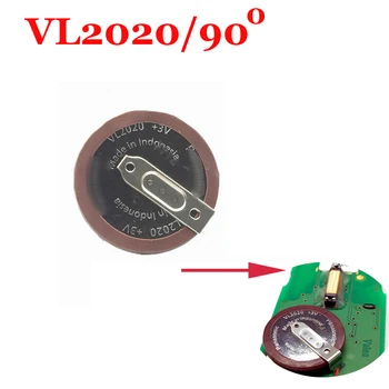 (5ks/lot )VL2020 3V 20mAh mince typ dobíjecí 90 stupňů zaoblení lithiové knoflíkové baterie pro Auto BMW