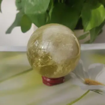 6-7cm Přírodní citrín Křišťálové koule, žluté quartz drahokam míč Reiki léčení