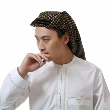 7Color Muži Muslimské arabština Arabské Islámské Oblečení Hidžáb Eid Šifon Tangle Turban Dubaj Šátek Šátky pro Muže 135*135 CM Modlitba Klobouky
