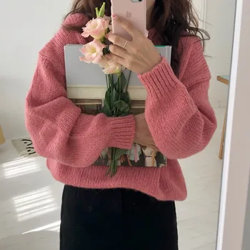 8 barev 2018 podzim a v zimě vintage volné svetry dámské svetry a pulovry, dámské (X7049)
