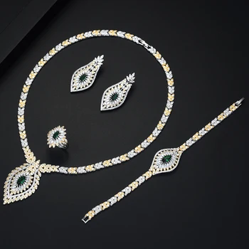 8 Nové Jiskření Vody Drop Tvaru Crystal Šperky Sady S Vysokou Kvalitou Kubické Zirkony 4ks Svatební Kamene Žen Šperky Set S436
