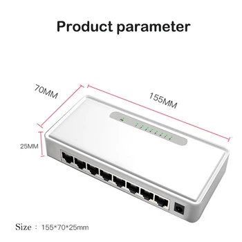 8 port gigabit switch 1000Mbps Desktop Gigabit Spínací Hub Shunt rychlost Sítě Ethernet RJ45, Plný nebo Poloviční duplex Exchange